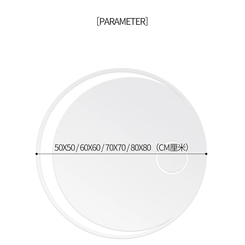 Espejo de baño con forma de luna redonda, luz LED ajustable de 3 colores con altavoz Bluetooth, espejo de maquillaje inteligente, 40/50/60cm