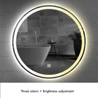 Espejo redondo inteligente para maquillaje, espejo de baño con luz LED ajustable de 3 colores, multifunción, con Altavoz Bluetooth, 50CM/60cm