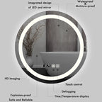 Espejo redondo inteligente para maquillaje, espejo de baño con luz LED ajustable de 3 colores, multifunción, con Altavoz Bluetooth, 50CM/60cm