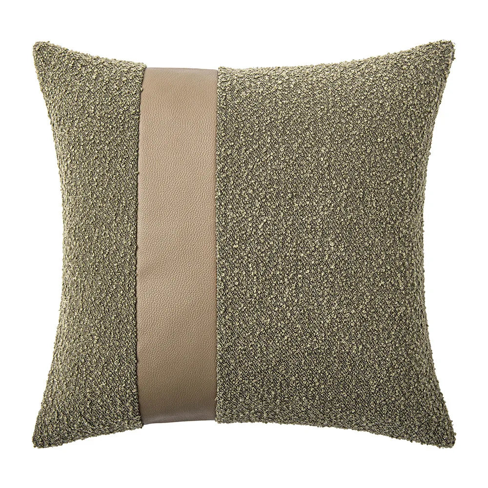 2 uds fundas de cojín de lujo de cuero Patchwork Tweed texturizado fundas de almohada decorativas decoración moderna para el hogar fundas de almohada para sofá