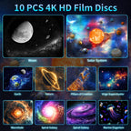 Proyector Galaxy 4K con Aurora Giratoria - Luz de Cielo Estrellado HD, Temporizador/Enfoque Ajustables, 10 Discos de Estrellas, Regalo Perfecto para Decoración del Hogar