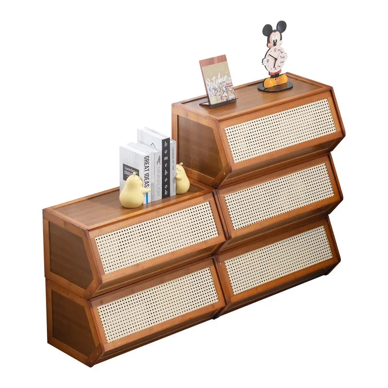 Gabinete de almacenamiento apilable multifuncional con tapa, caja de almacenamiento varios, caja de almacenamiento para el hogar, mesita de noche