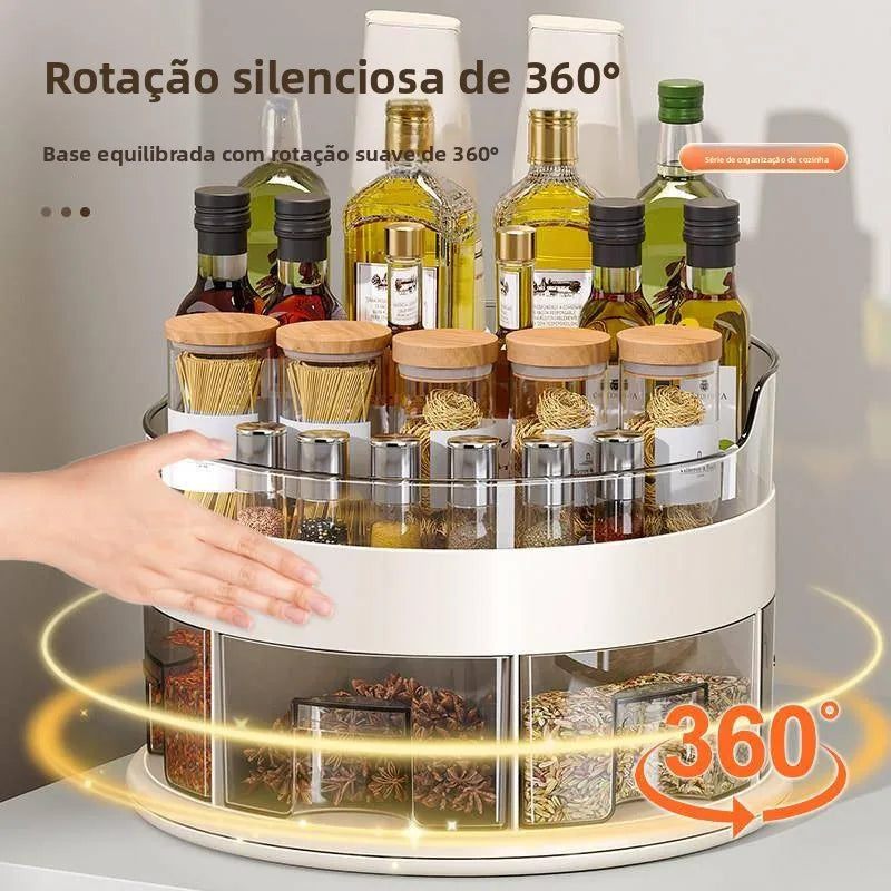 Organizador de Especias Giratorio Multifuncional para Cocina, Estante para Aceite, Sal, Vinagre y Condimentos, Organizador de...