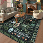 Alfombra para sala de estar, alfombra Floral botánica lavable para dormitorio, mesita de noche, alfombra suave antideslizante para mesa de centro, decoración del hogar