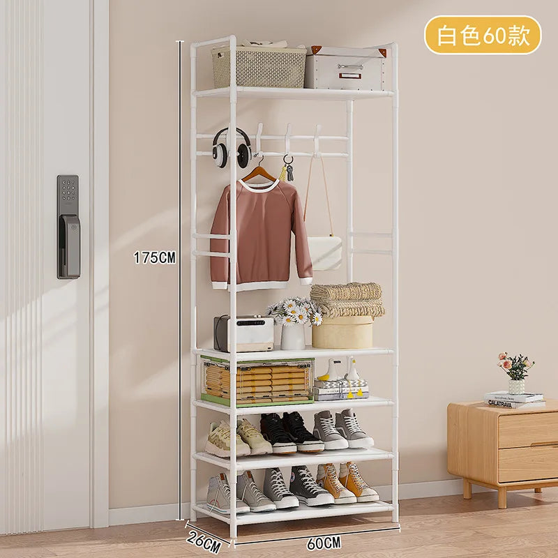 Zapatero Multifuncional, Organizador de Ropa de Múltiples Niveles, Estante para Ahorrar Espacio en la Sala de Estar, Perchero Simple para Almacenamiento de Zapatos