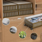 Caja de Almacenamiento de Bambú con Ruedas para Debajo de la Cama, para Sala de Estar y Dormitorio, Caja de Madera Simple par...