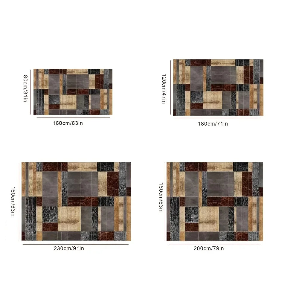 VIKAMA Alfombra grande moderna de lujo con estampado, antideslizante y lavable, para decoración del hogar en la sala de estar y el dormitorio-dsj