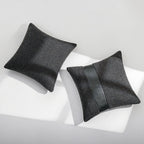 2 uds fundas de cojín de lujo de cuero Patchwork Tweed texturizado fundas de almohada decorativas decoración moderna para el hogar fundas de almohada para sofá