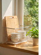 Soporte para Tabla de Cortar de Cocina de Acero Inoxidable, Escurridor de Platos Multifuncional para Encimera, Cesta de Almac...