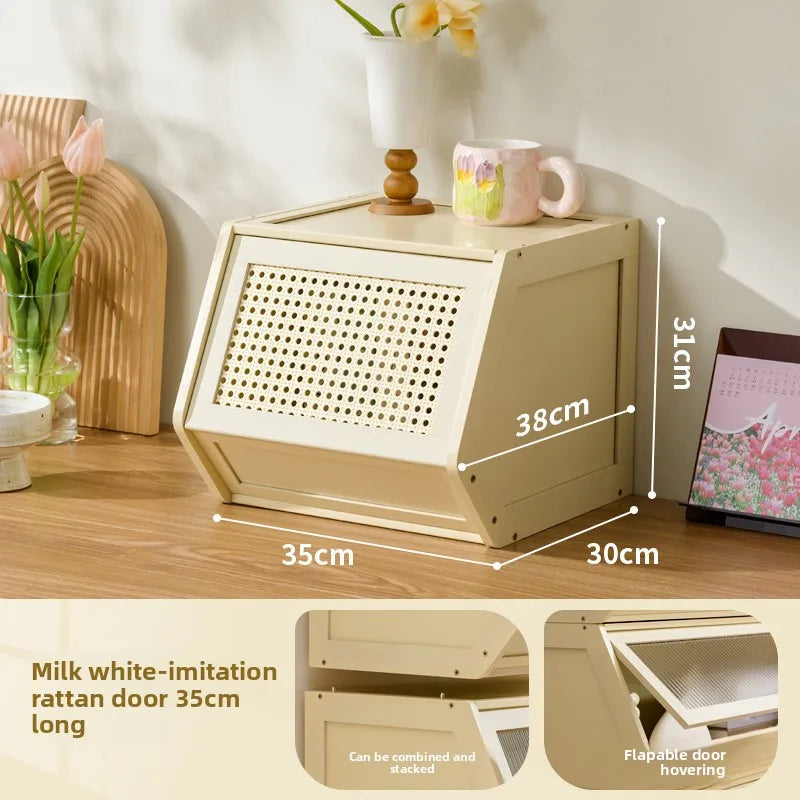 Gabinete de almacenamiento apilable multifuncional con tapa, caja de almacenamiento varios, caja de almacenamiento para el hogar, mesita de noche
