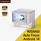Proyector Android 14, enfoque automático, compatible con 8K nativo 1080P con Wifi6 BT5.4 16G Allwinner H726 portátil HY350Max