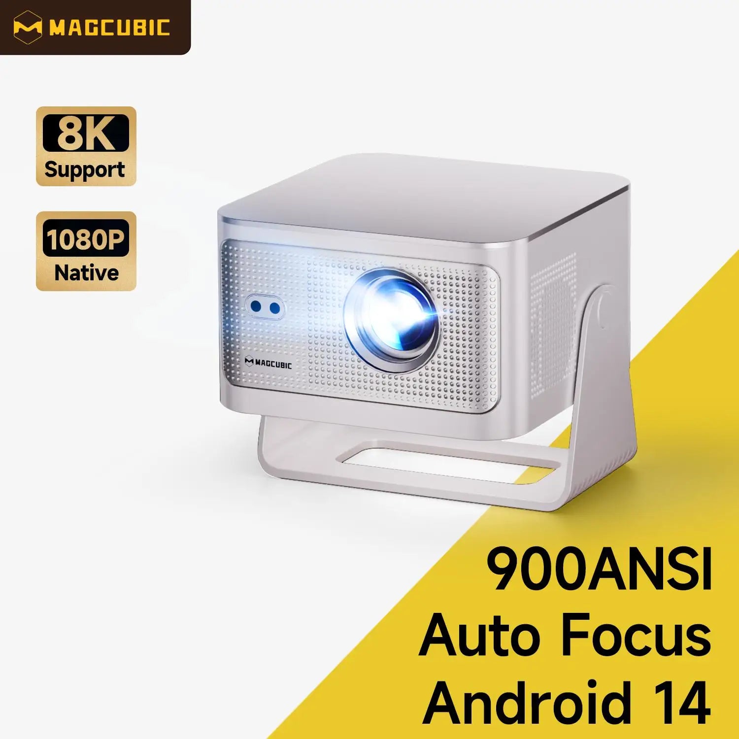 Proyector Android 14, enfoque automático, compatible con 8K nativo 1080P con Wifi6 BT5.4 16G Allwinner H726 portátil HY350Max