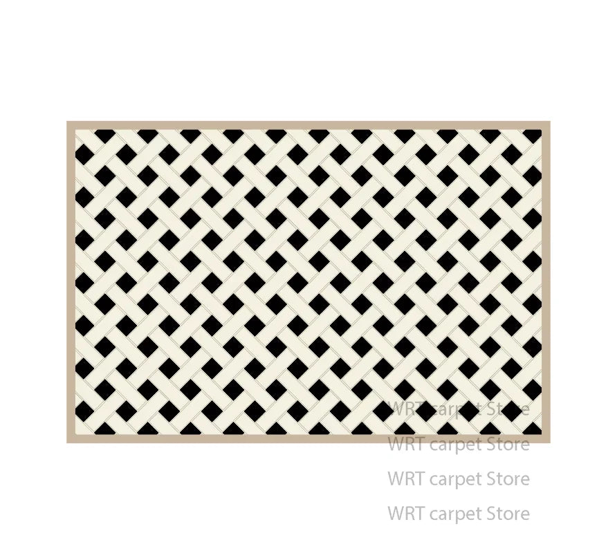 Alfombra moderna a rayas blancas y negras, decoración minimalista para dormitorio, mesita de noche, alfombra corta de terciopelo, alfombras antideslizantes para salón y guardarropa