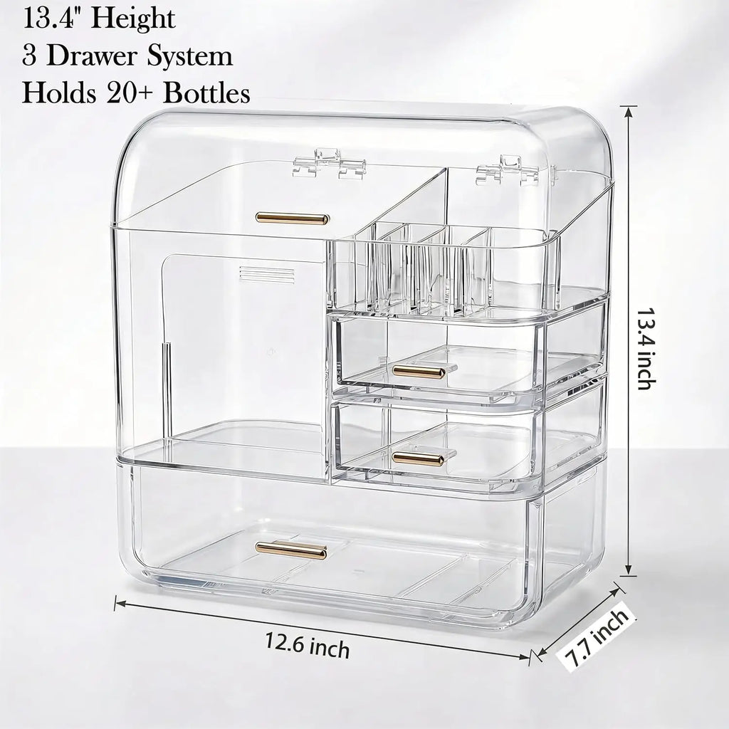 Caja de Almacenamiento de Cosméticos 2026, Transparente, Integrada, de Acrílico, Organizador para Lápices de Cejas, Lápiz Labial y Productos para el Cuidado de la Piel