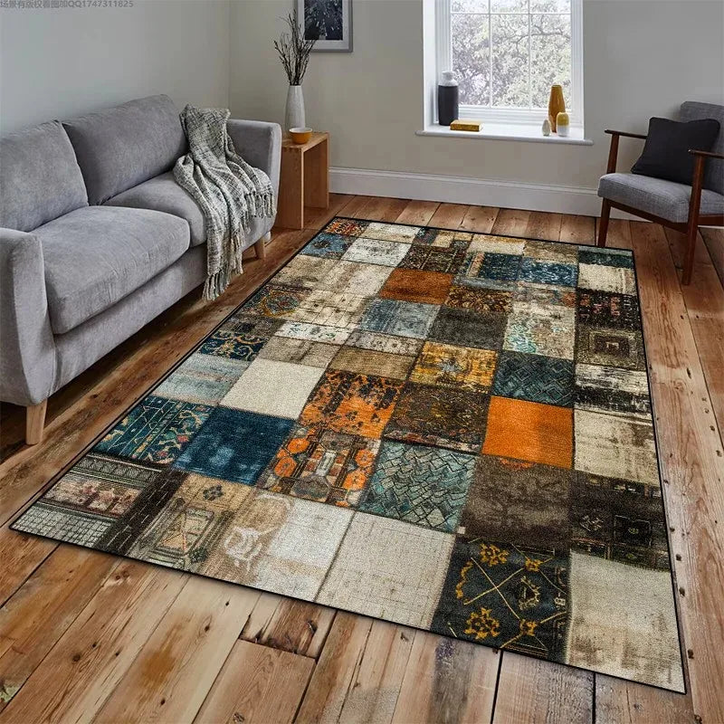 VIKAMA Alfombra grande moderna de lujo con estampado, antideslizante y lavable, para decoración del hogar en la sala de estar y el dormitorio-dsj