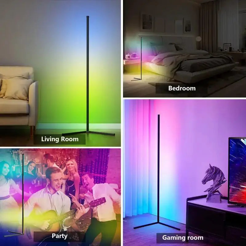 Lámpara de pie RGB Dream Color con sincronización musical, moderna, con 16 millones de colores cambiantes, luz ambiental para dormitorio y sala de estar