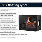 Altavoz Bluetooth con Diseño de Chimenea, Letras Flotantes, Doble Woofer, Altavoces Inalámbricos Portátiles de Alta Fidelidad con Visualización Dinámica de Llama