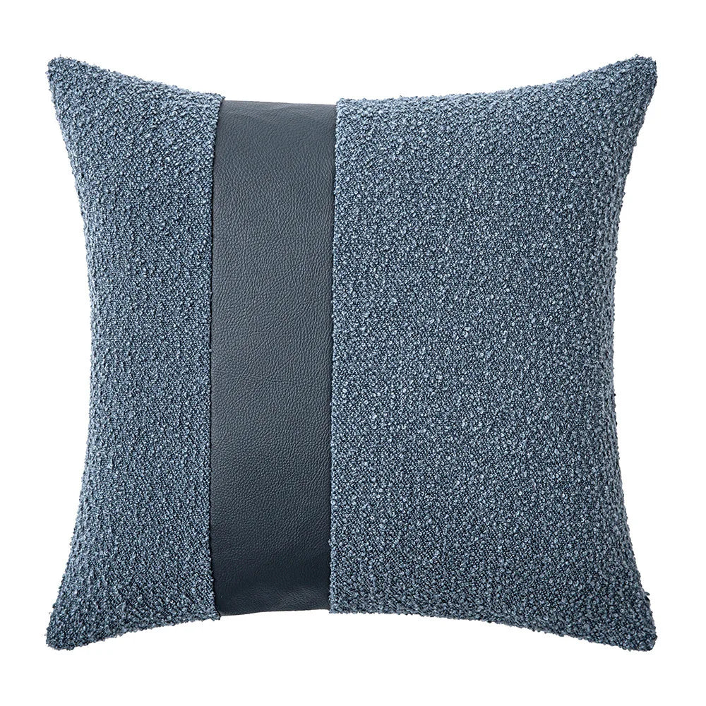 2 uds fundas de cojín de lujo de cuero Patchwork Tweed texturizado fundas de almohada decorativas decoración moderna para el hogar fundas de almohada para sofá
