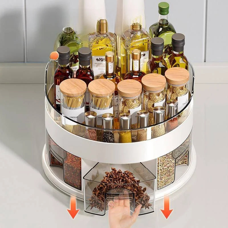 Organizador de Especias Giratorio Multifuncional para Cocina, Estante para Aceite, Sal, Vinagre y Condimentos, Organizador de...