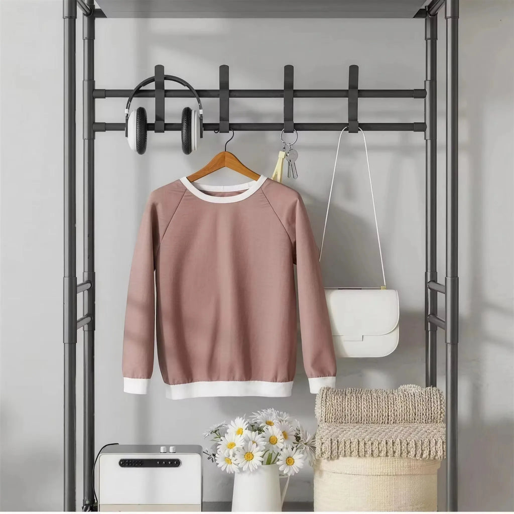 Zapatero Multifuncional, Organizador de Ropa de Múltiples Niveles, Estante para Ahorrar Espacio en la Sala de Estar, Perchero Simple para Almacenamiento de Zapatos