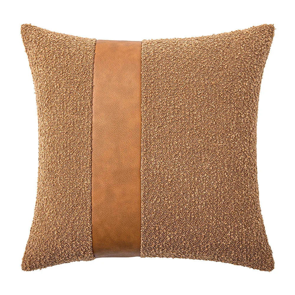 2 uds fundas de cojín de lujo de cuero Patchwork Tweed texturizado fundas de almohada decorativas decoración moderna para el hogar fundas de almohada para sofá