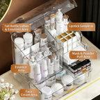 Caja de Almacenamiento de Cosméticos 2026, Transparente, Integrada, de Acrílico, Organizador para Lápices de Cejas, Lápiz Labial y Productos para el Cuidado de la Piel