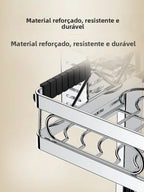 Escurridor de Platos de Acero Inoxidable 304 para Fregadero de Cocina, Estante de Almacenamiento Multifuncional para Drenaje ...