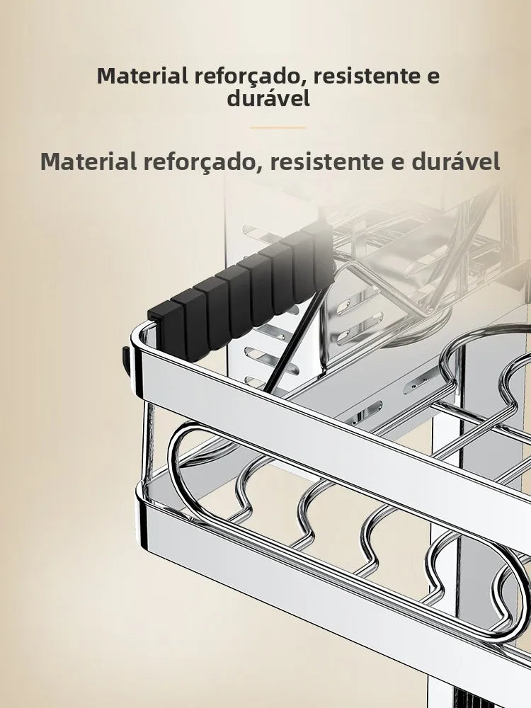 Escurridor de Platos de Acero Inoxidable 304 para Fregadero de Cocina, Estante de Almacenamiento Multifuncional para Drenaje ...
