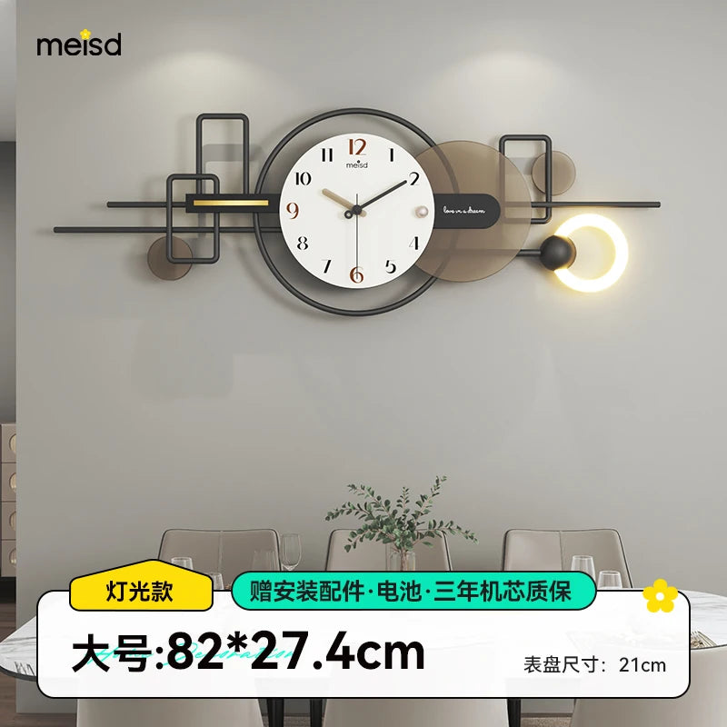 Reloj de pared minimalista de lujo, silencioso, sin tictac, decoración moderna para comedor y sala de estar, diseño de pintura de pared de arte abstracto