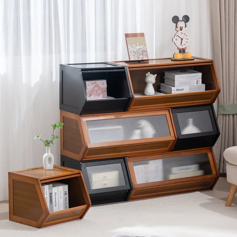 Gabinete de almacenamiento apilable multifuncional con tapa, caja de almacenamiento varios, caja de almacenamiento para el hogar, mesita de noche