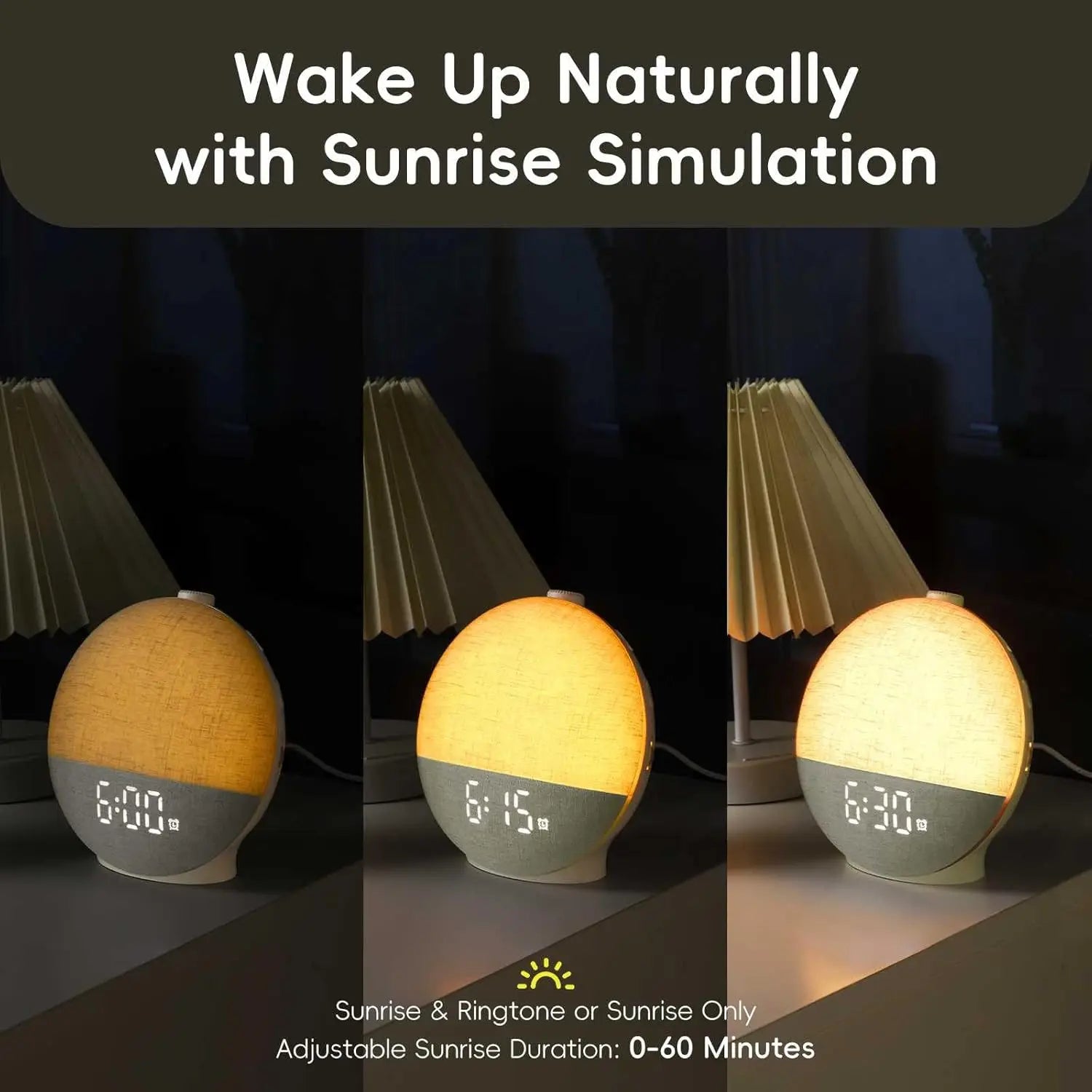Reloj despertador Sunrise, máquina de sonido con ruido blanco, luz de despertador, 30 sonidos para dormir, Altavoz Bluetooth, luz nocturna para dormitorio, regalo Ideal