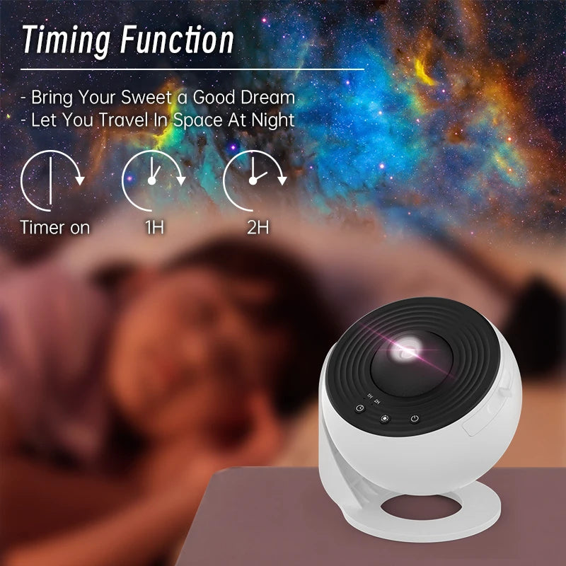 Proyector de Luz Nocturna, Proyector de Cielo Estrellado de Galaxia, 360 °   Lámpara de Planetario Giratoria para Dormitorio Infantil, Regalo de San Valentín, Decoración de Boda