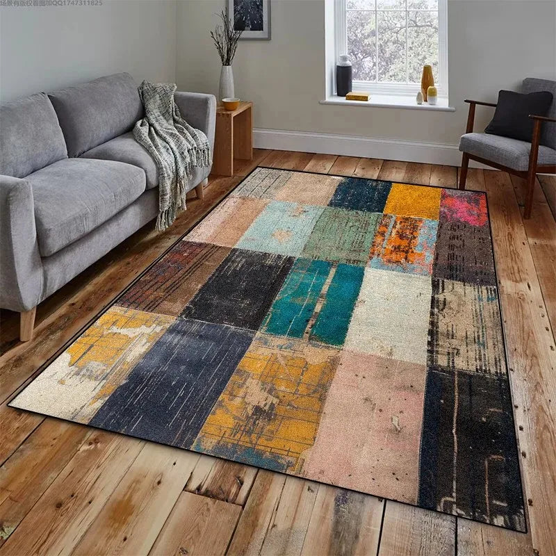 VIKAMA Alfombra grande moderna de lujo con estampado, antideslizante y lavable, para decoración del hogar en la sala de estar y el dormitorio-dsj