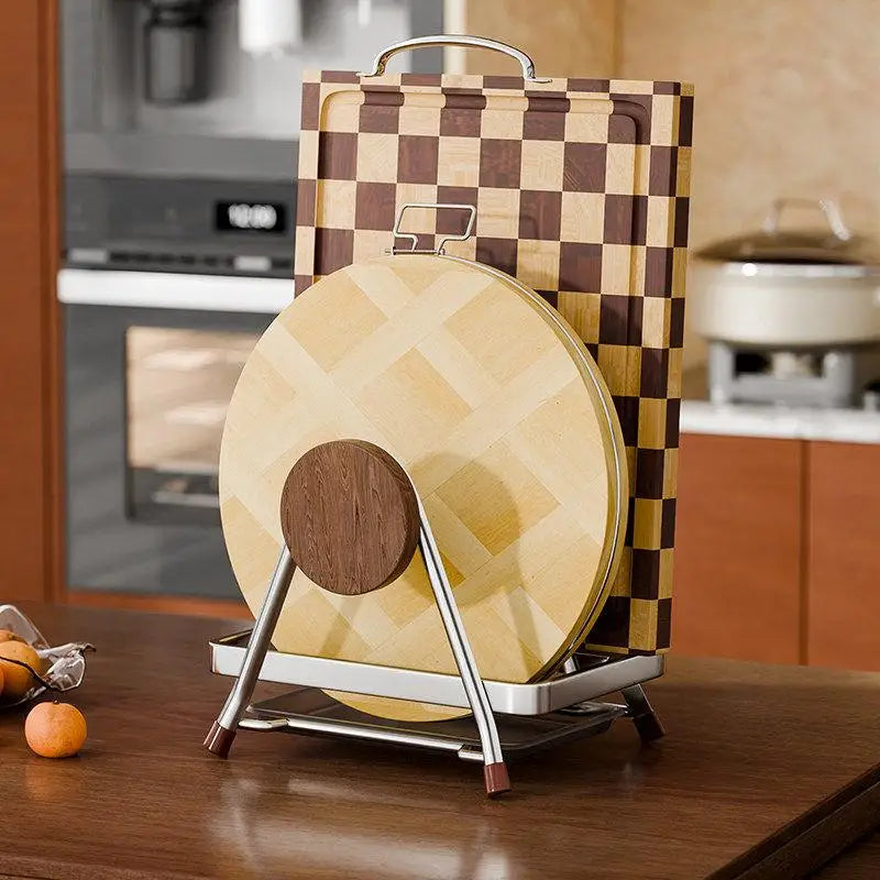 Soporte Multifuncional para Tabla de Cortar de Cocina, Organizador de Tapas de Ollas, Triangular, de Acero Inoxidable, Imperm...