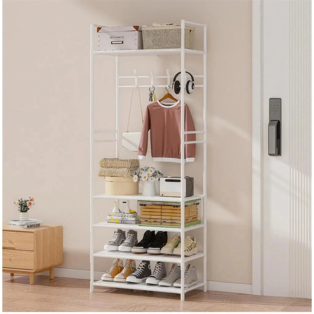 Zapatero Multifuncional, Organizador de Ropa de Múltiples Niveles, Estante para Ahorrar Espacio en la Sala de Estar, Perchero Simple para Almacenamiento de Zapatos