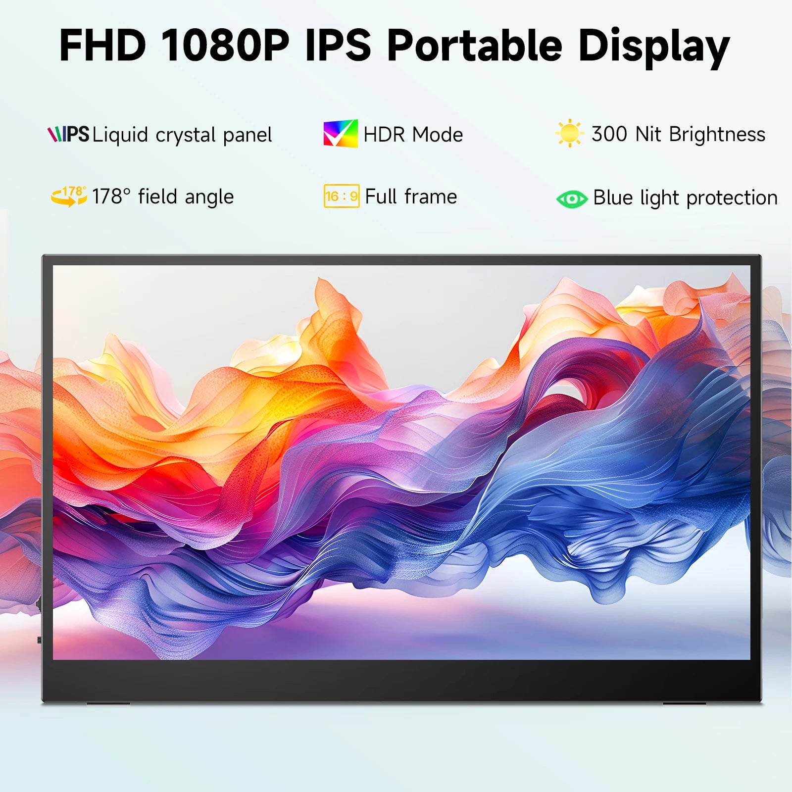 Monitor portátil con pantalla táctil de 15,6", 1080P, 100 % sRGB, 10 puntos de contacto, USB-C, HDMI, para portátil, MacBook, PC, PS5, con VESA y estuche.