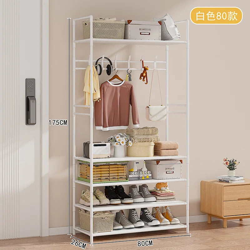 Zapatero Multifuncional, Organizador de Ropa de Múltiples Niveles, Estante para Ahorrar Espacio en la Sala de Estar, Perchero Simple para Almacenamiento de Zapatos
