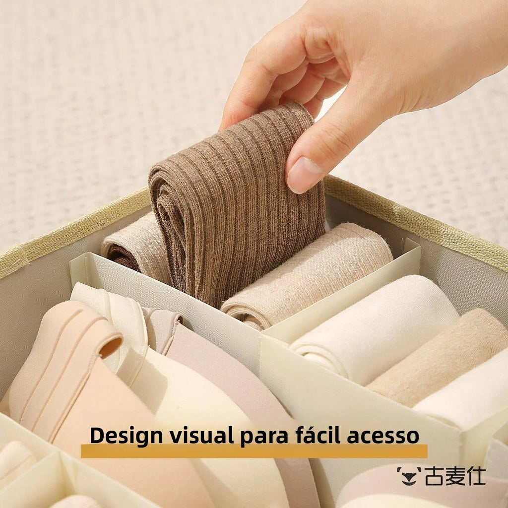 Caja Organizadora Tres en  para Ropa Interior y Calcetines, Caja de Almacenamiento para Armario, con Compartimentos Dividi...
