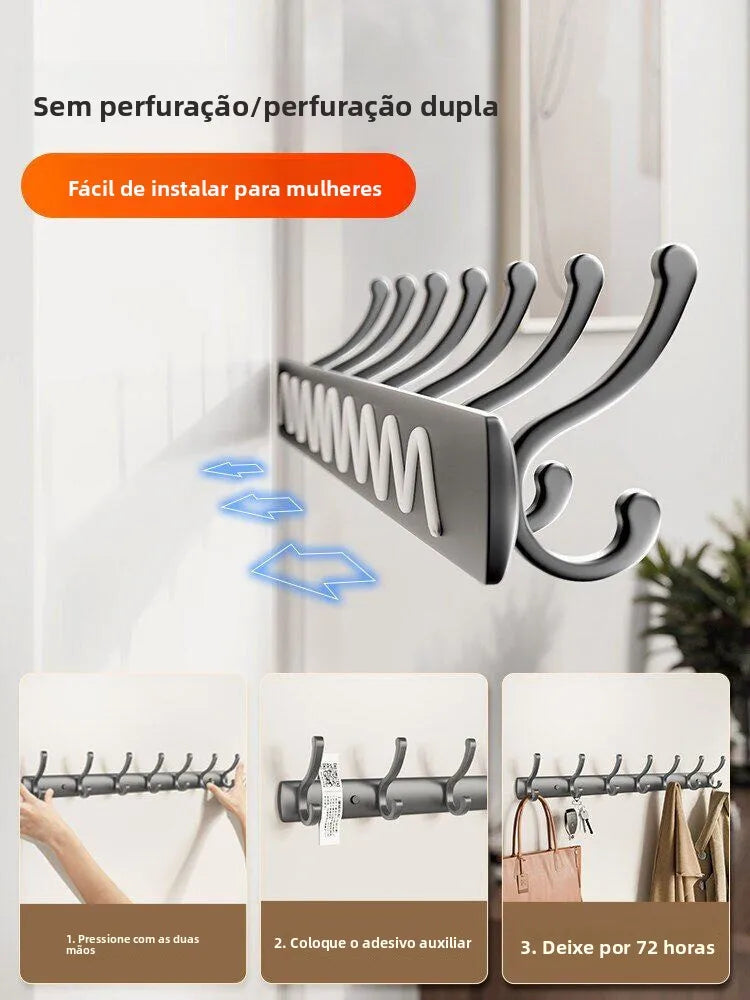 Gancho para Colgar en la Pared de Alta Calidad, Gancho Adhesivo Fuerte para Ropa, Sin Necesidad de Perforar, Gancho de Alumin...