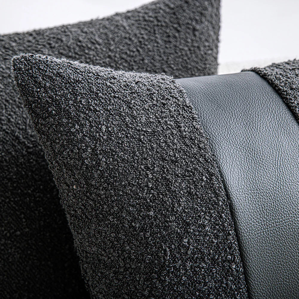 2 uds fundas de cojín de lujo de cuero Patchwork Tweed texturizado fundas de almohada decorativas decoración moderna para el hogar fundas de almohada para sofá