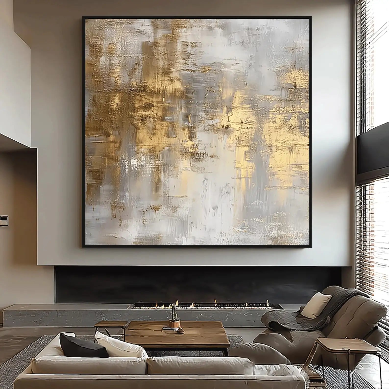 Pintura al Óleo Original Hecha a Mano Contemporánea de Mhemyo sobre Lienzo, Arte Abstracto Texturizado Boho Moderno para Decoración de Pared de Sala de Estar
