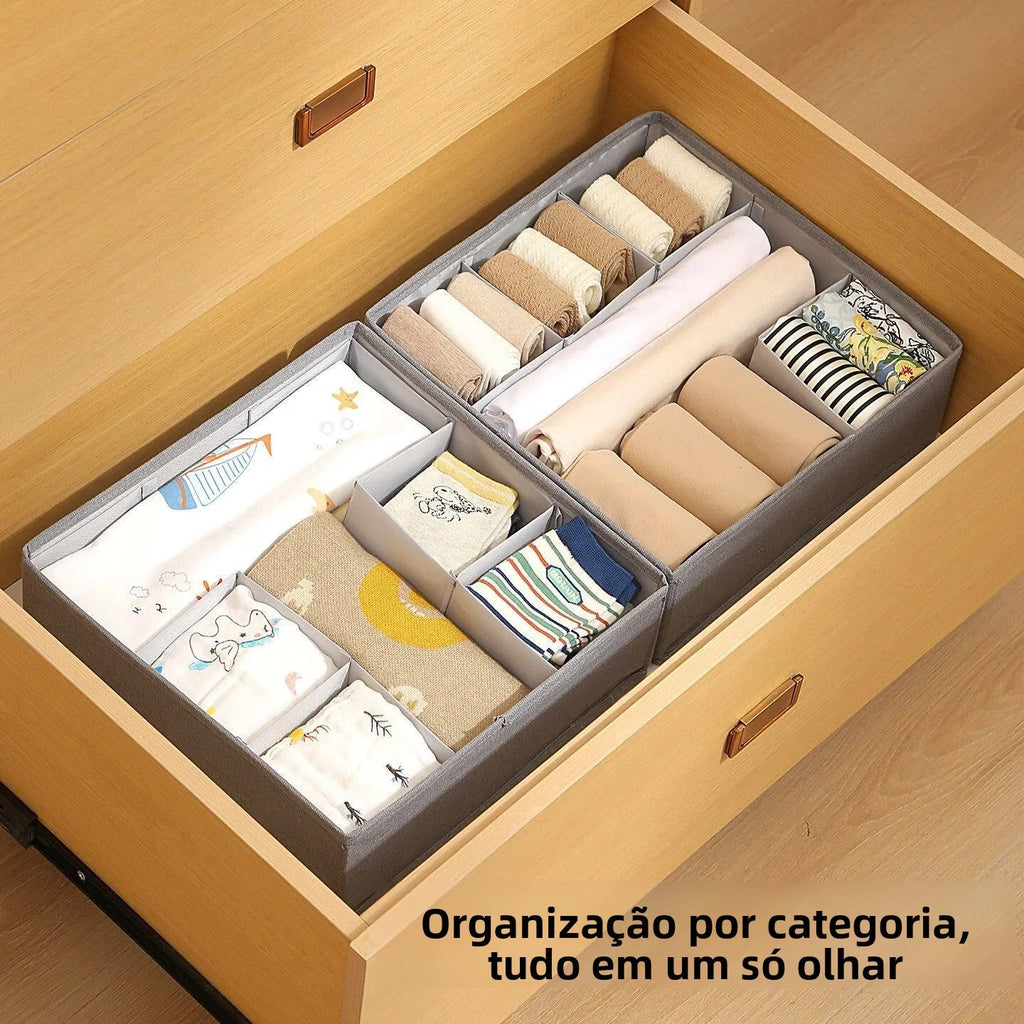 Caja Organizadora Tres en  para Ropa Interior y Calcetines, Caja de Almacenamiento para Armario, con Compartimentos Dividi...