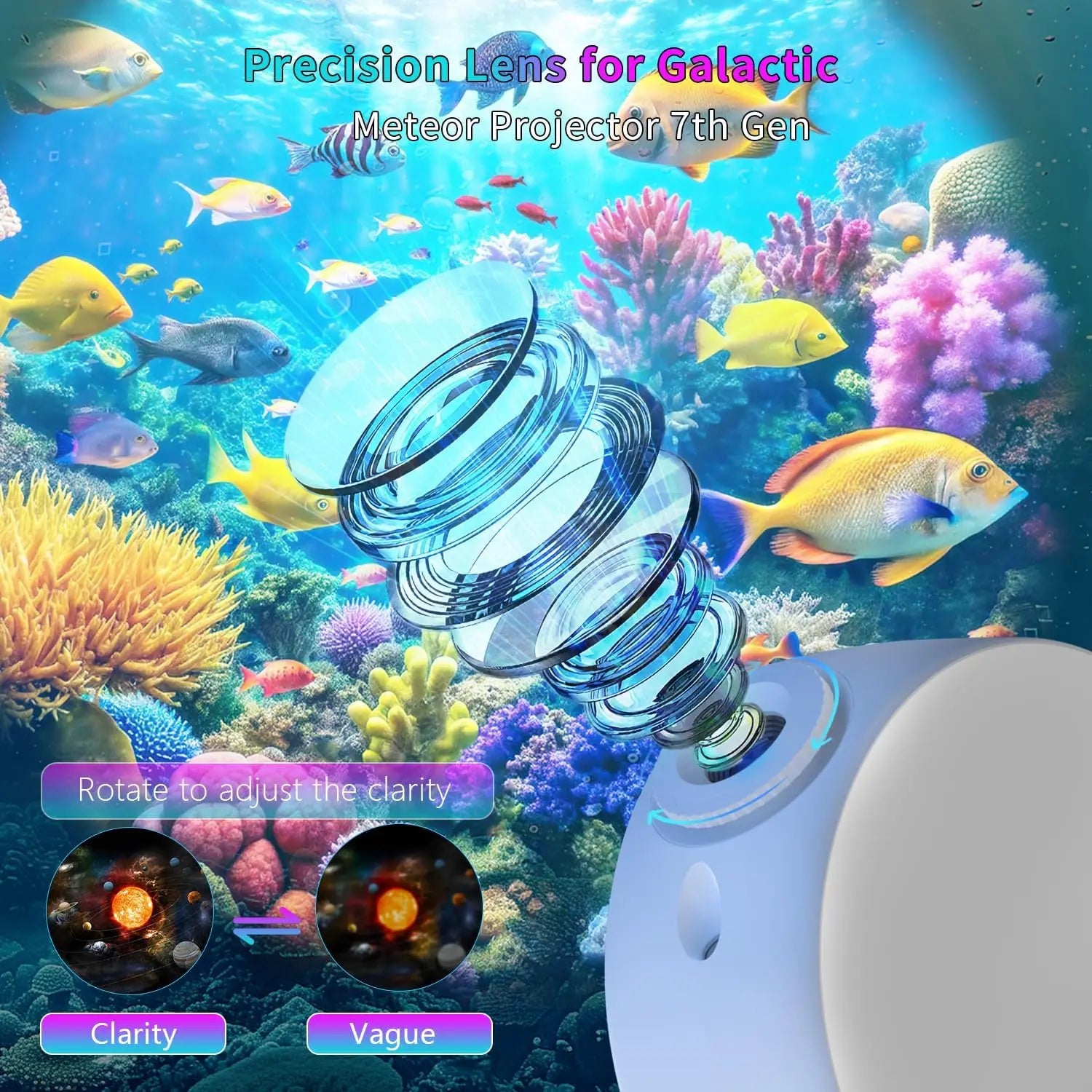 Proyector de galaxia con 13 discos de película, proyector de estrellas 4K HD, luz nocturna para dormitorio para niños, proyector planetario doméstico con pantalla de reloj