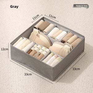 Gris (33*33*12cm) ideal para guardar ropa interior calzoncillos y calcetines.