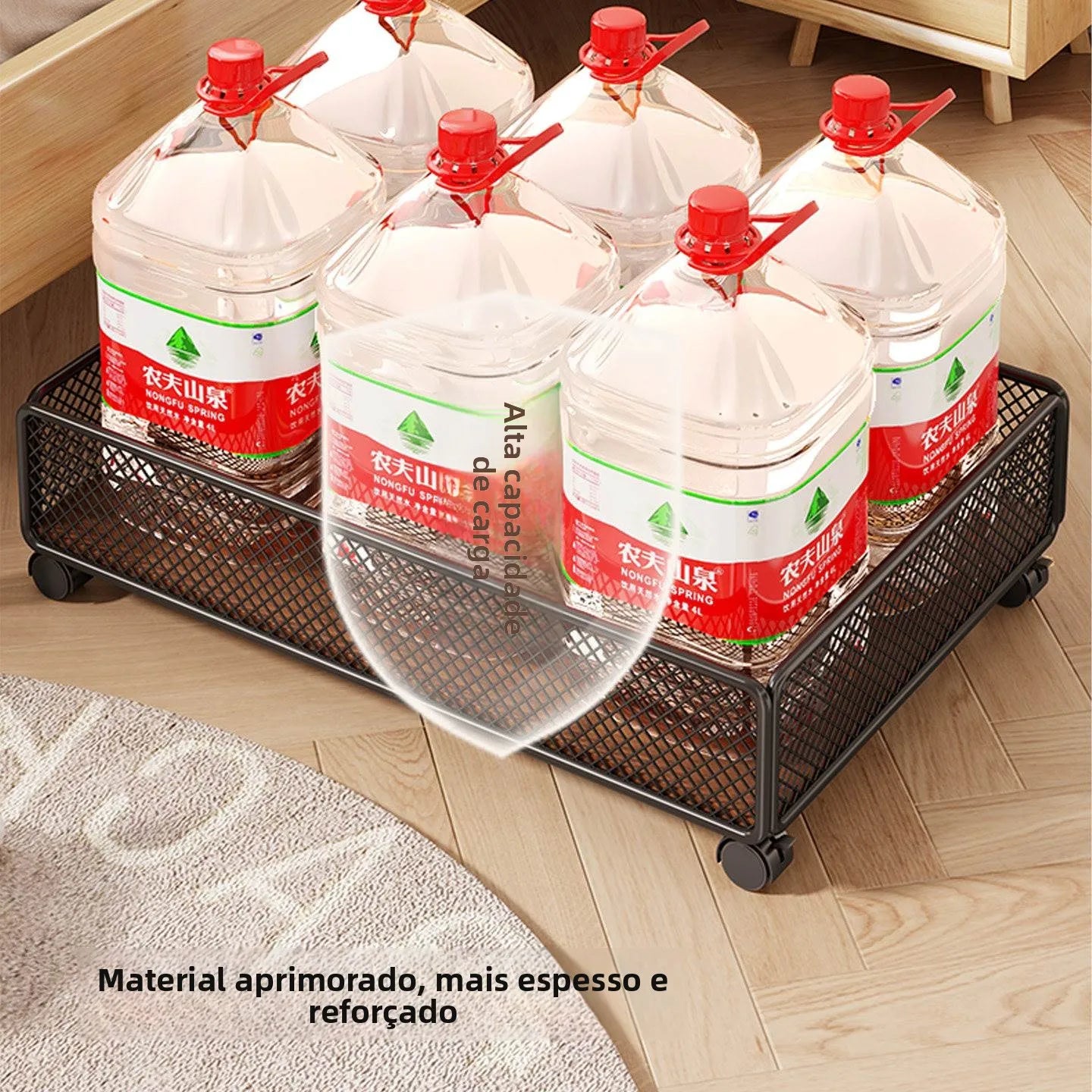 Caja de nento Debajo de la Cama de an Capacidad, Estilo Cajón con Ruedas, Diseño Plano para Ropa y Libros, Organiz...