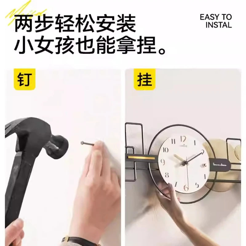 Reloj de pared minimalista de lujo, silencioso, sin tictac, decoración moderna para comedor y sala de estar, diseño de pintura de pared de arte abstracto