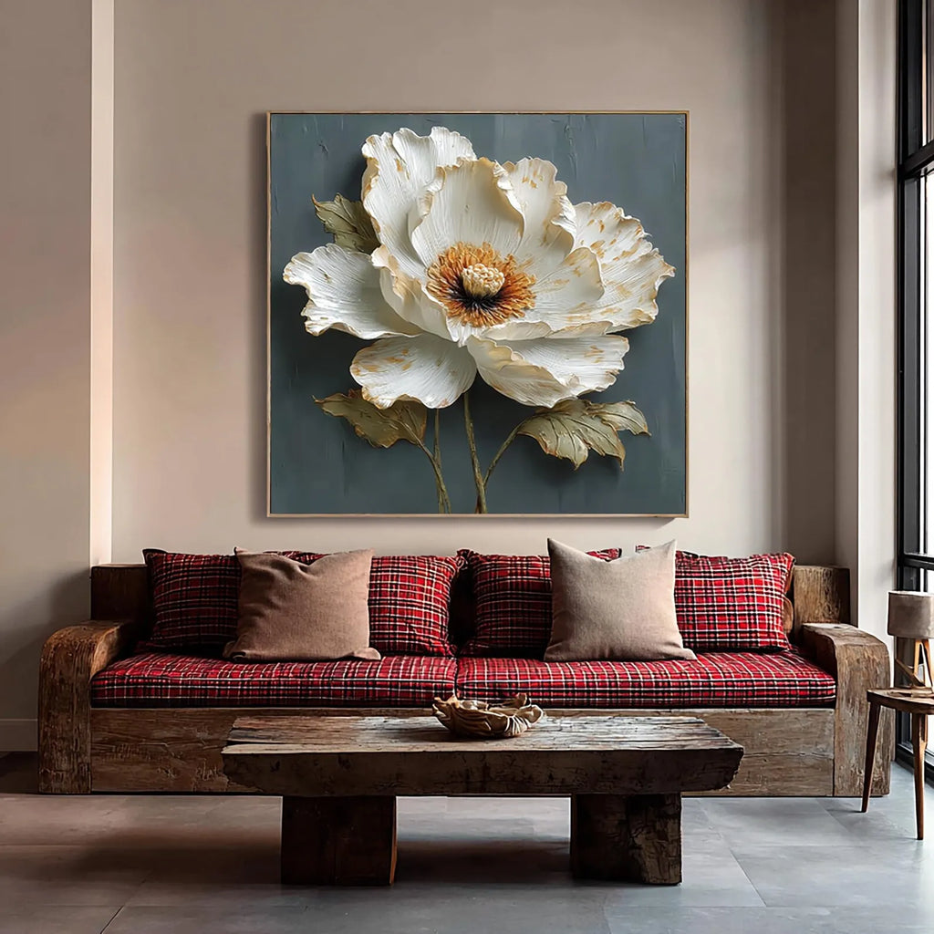 Pintura al Óleo Original Hecha a Mano Contemporánea de Mhemyo sobre Lienzo, Arte Abstracto Texturizado Boho Moderno para Decoración de Pared de Sala de Estar