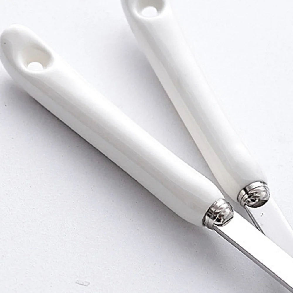 Juego de utensilios de cocina de acero inoxidable con mango de cerámica, 7 piezas, cucharón para sopa, freír, espátula, cuchara coladora, accesorios de cocina