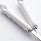 Juego de utensilios de cocina de acero inoxidable con mango de cerámica, 7 piezas, cucharón para sopa, freír, espátula, cuchara coladora, accesorios de cocina