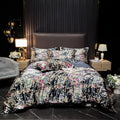 Juego de ropa de cama de seda Natural de alta gama, edredón suave y sedoso de lujo, funda de edredón con estampado individual, doble, tamaño King